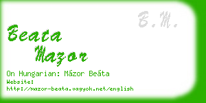 beata mazor business card